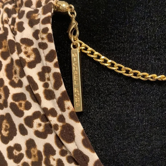 MICHAEL by MICHAEL KORS NWOT Cheetah Print Cold Shoulder Long Sleeve Blouse - Picture 7 of 9